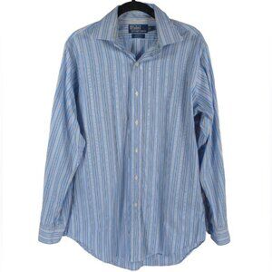 POLO RALPH LAUREN CURHAM CLASSIC‎ FIT Striped LS Button up Shirt Size 15 32/33